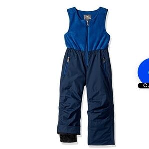 New! Snowpants White Sierra Kids II Bib  Navy  Overalls Sz 7 Snowpants